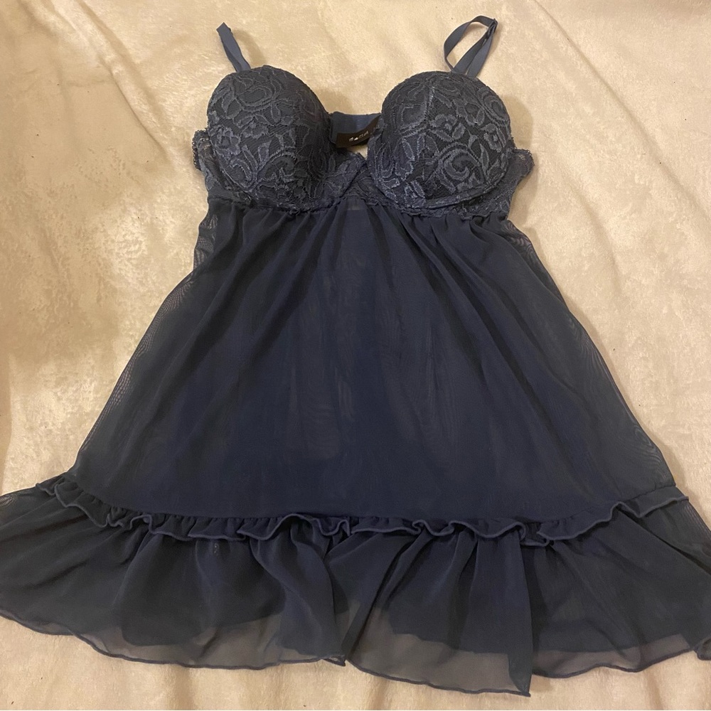 blue babydoll lingerie